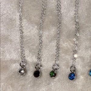 deep red gem charm necklace